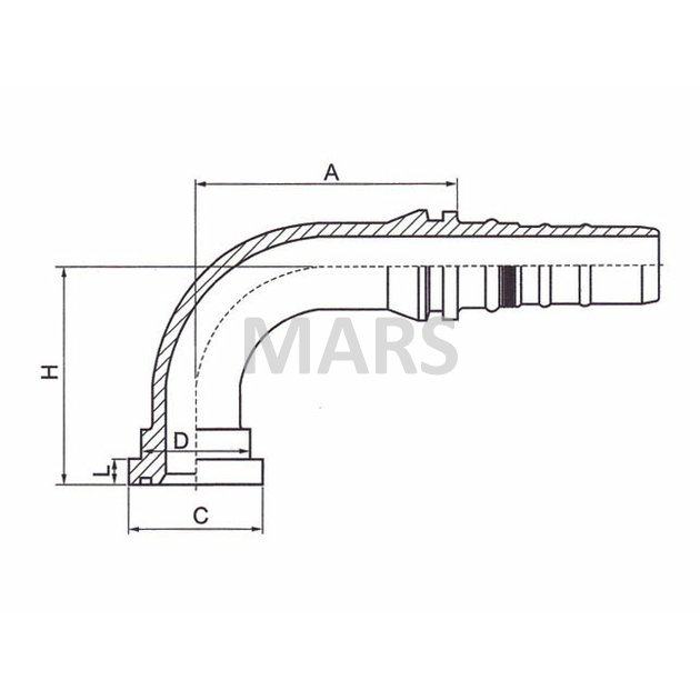Hydr.konc. SFS 4SH Interlock DN20 / 1" 90°